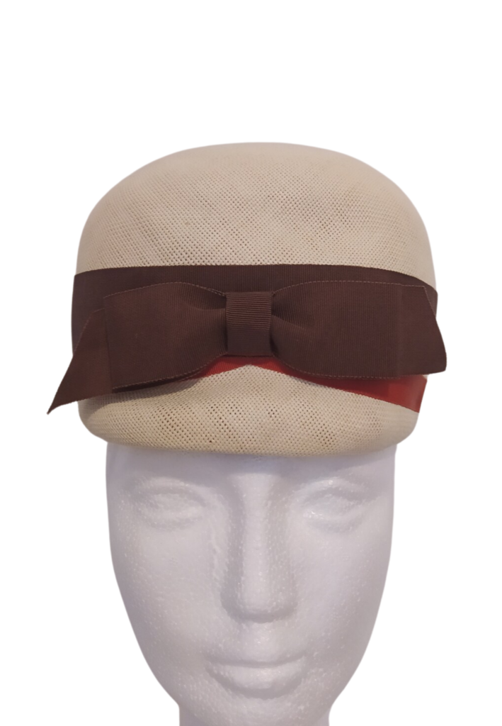 Vintage Panama Straw Hat w/ Two-Tone Grosgrain Ribbon Band - Feature Image