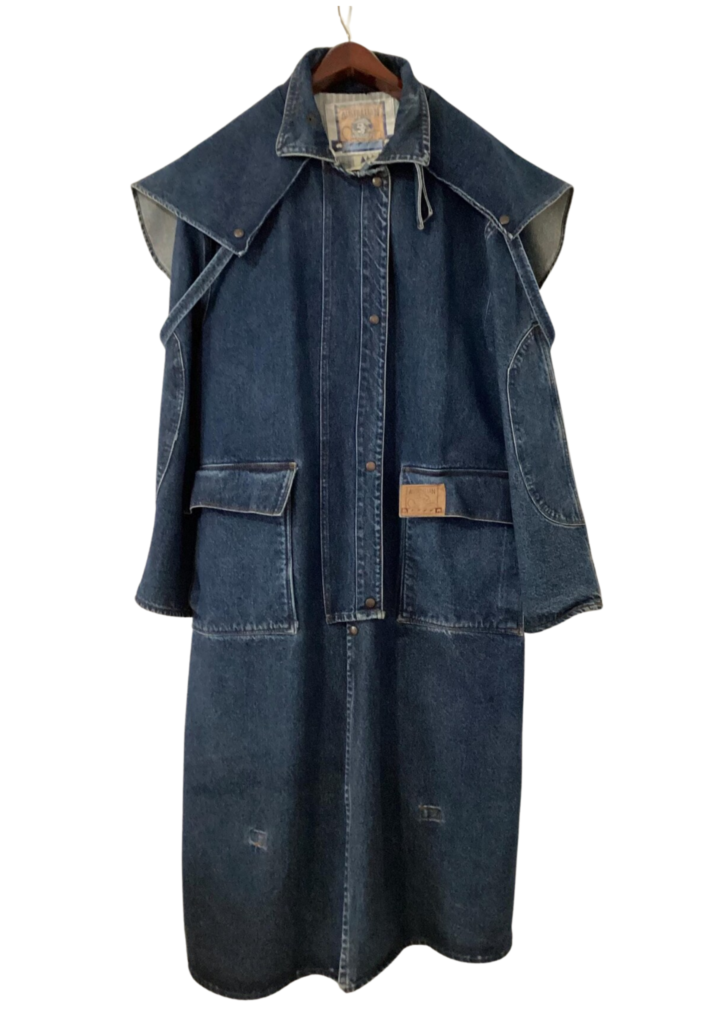 Vintage 80's Men's Australian Stockman Long Denim Oversize Coat - Feature Image