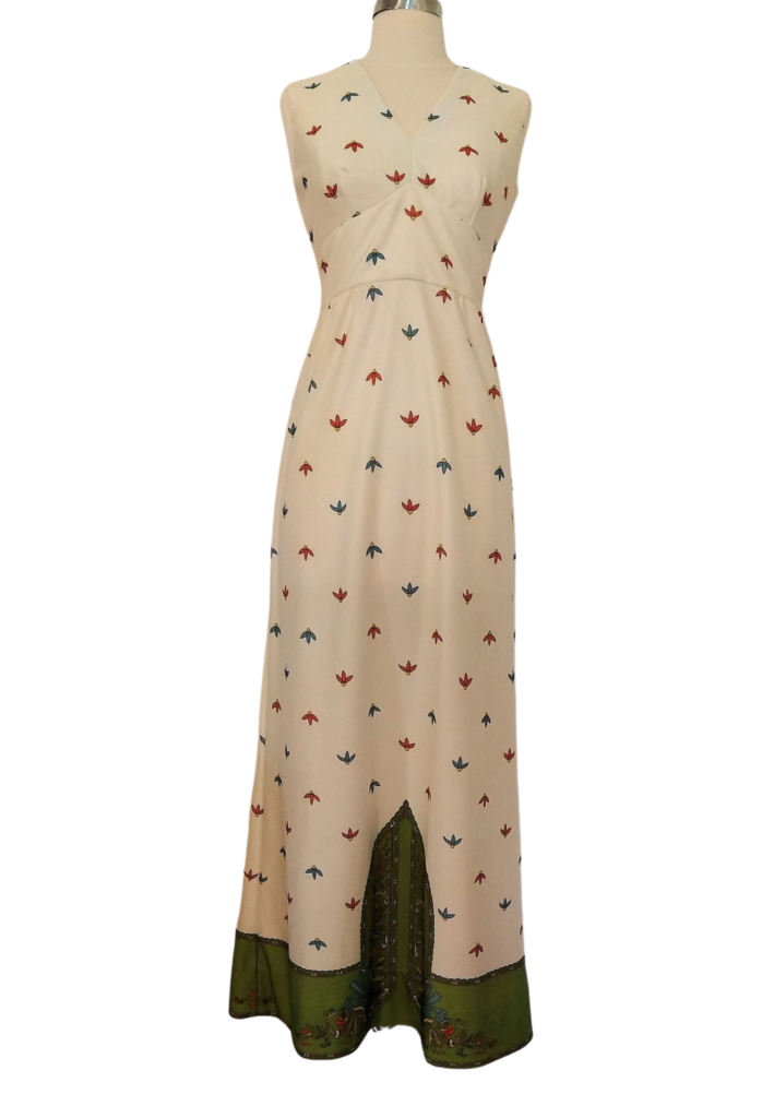 1970s Leslie Fay Paisley Print Maxi Dress - Feature Image