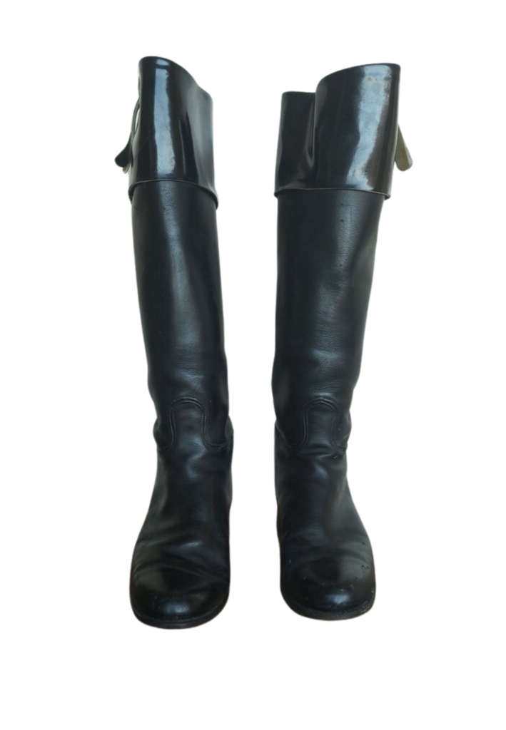 Pair of Vintage Ladies Leather Black Riding Boots - Feature Image