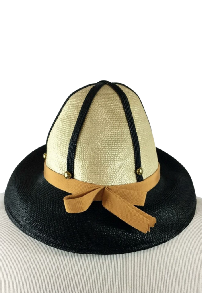 Vintage Black and Gold Cone Straw Hat by Jami - Feature Image