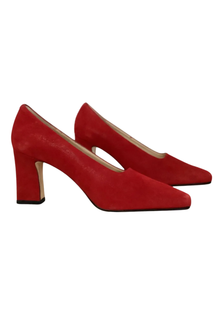 Vintage Red leather Block Heel Pumps by Rangoni - Feature Image