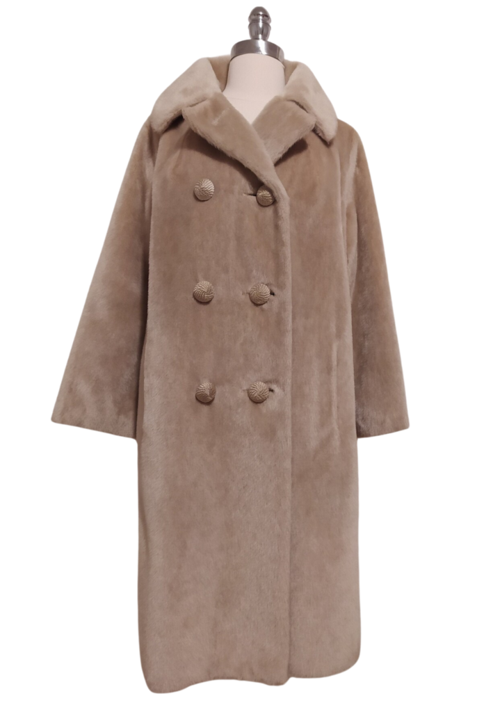 Vintage Beige Faux Fur Coat: Brazotta Fairmoor, Mohair Blend - Feature Image