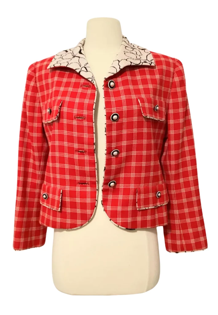1990 Arnold Scaasi Black and Red Evening Jacket - Feature Image