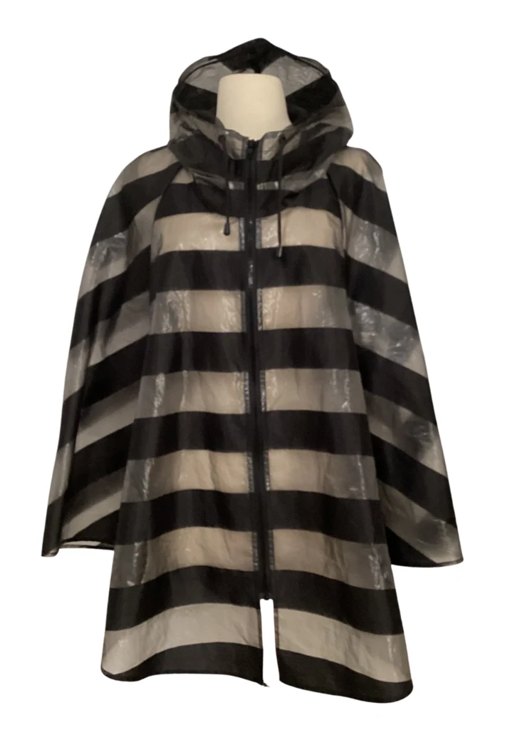Black and White Stripe Transparent Raincoat - Feature Image