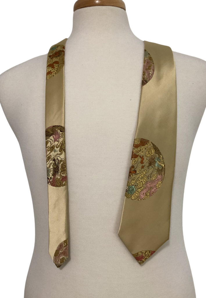 Vintage Dunhuang Mens Gold Silk Necktie - Feature Image
